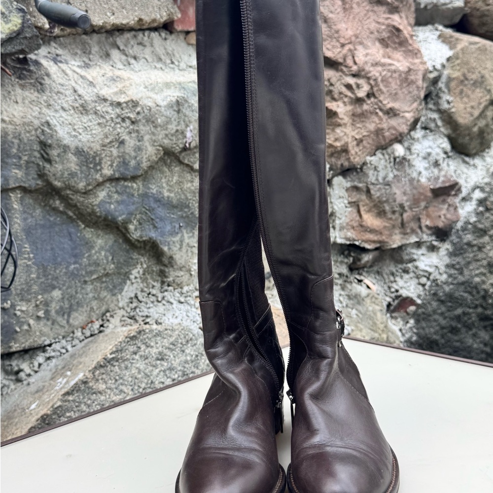 Aquatalia Dark Brown Leather Boots